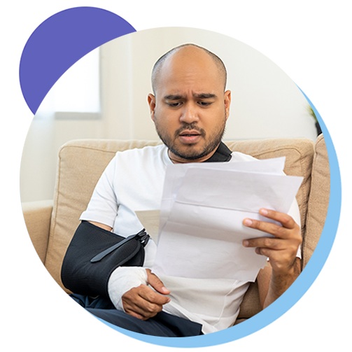 Man researches final expense insurance options 
